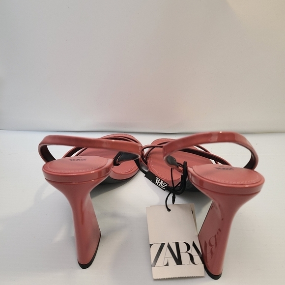 ZARA STRAPPY BLOCK HEEL SANDALS Pink SIZE 8 | 1332/110 - Picture 8 of 11